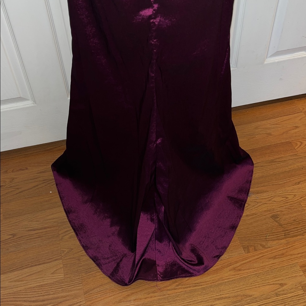 vintage Jessica McClintock dress maxi strapless metallic pleated formal gown - Picture 6 of 8